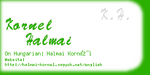 kornel halmai business card